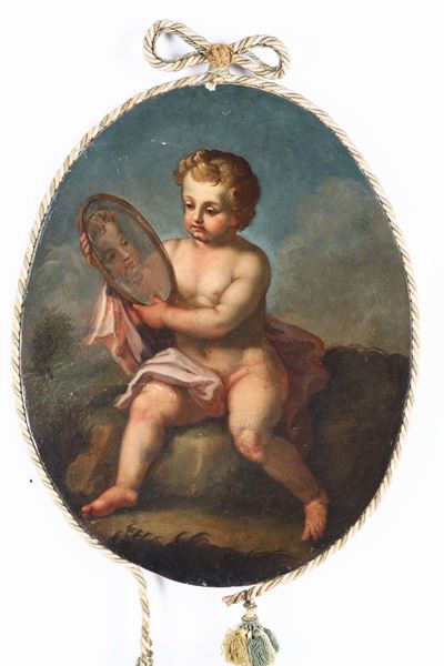 Scuola del XVIII Secoloputto con Specchio