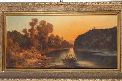 Henry Markò (1855-1921)paesaggio Fluviale