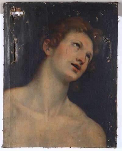 Pittore del XVIII Secoloritratto di Anziano con Lanterna e Ritratto di Giovane
