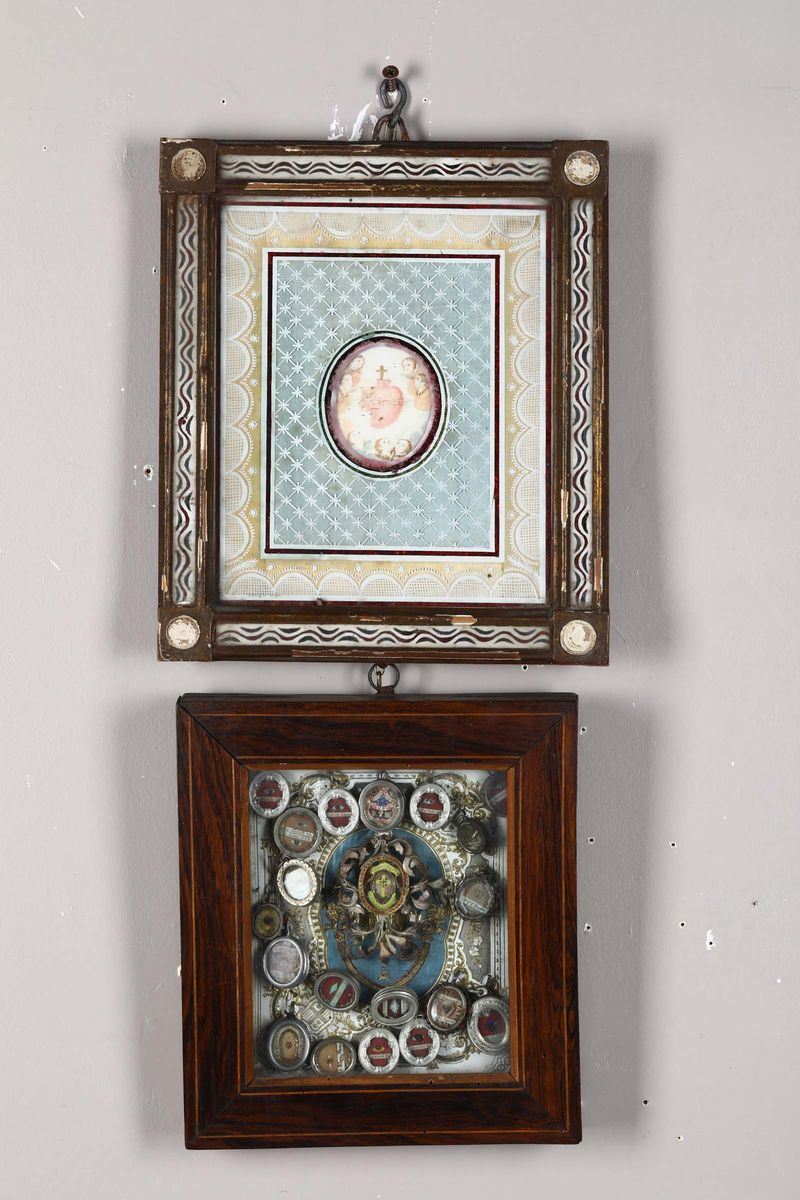 Lotto di 2 cornici con reliquie  - Auction Works of Art Timed Auction - IV - Cambi Casa d'Aste