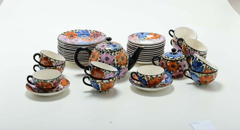 Servizio da tè in porcellana decorata a fiori  - Auction Ceramics Timed Auction - III - Cambi Casa d'Aste