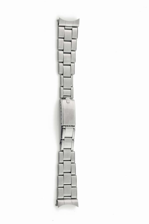 ROLEX, bracciale rivettato in acciaio, Ref. 7205 completo di 12 maglie