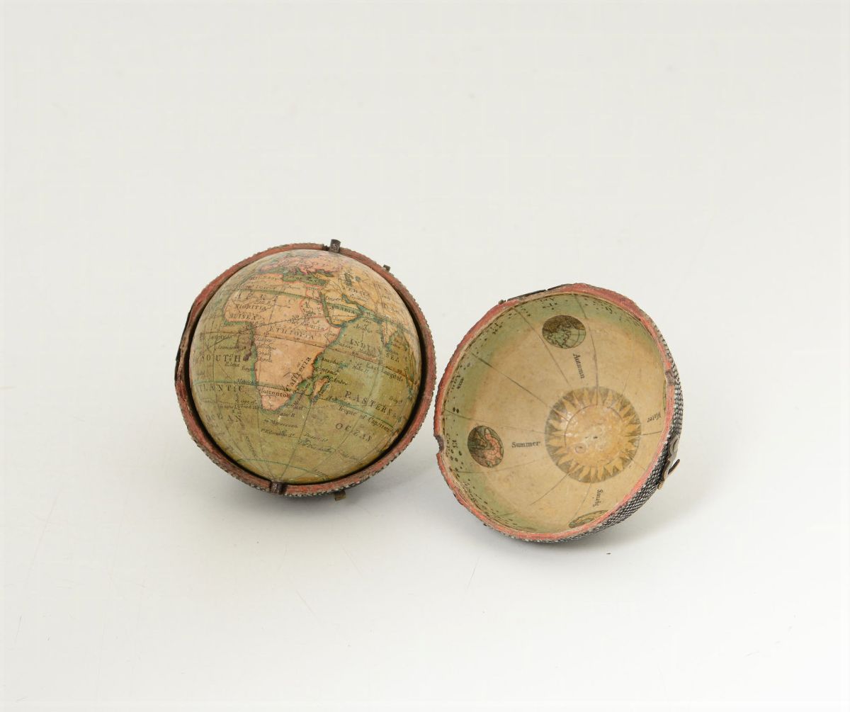 Piccolo Globo Terrestre da Tasca, in Custodia, Newton & Son, Inghilterra 1818