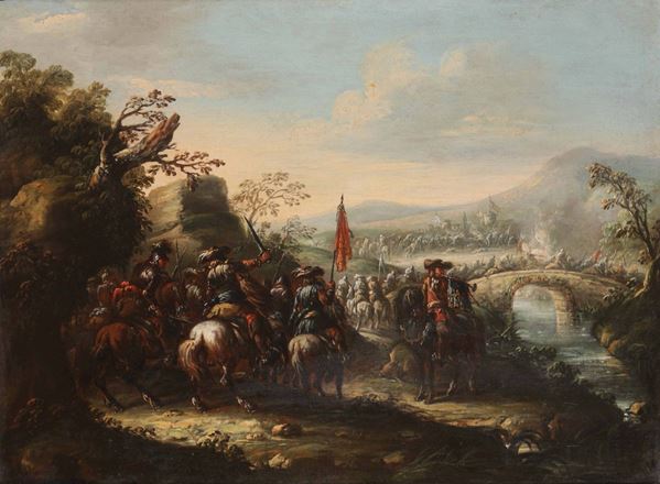 Francesco Graziani detto Ciccio Napoletano (Napoli 1680- 1730), attribuito a Scena di battaglia