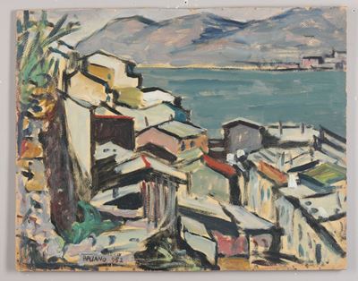 Luigi Bassano (1900-1989)scorcio di Paesaggio sul Mare