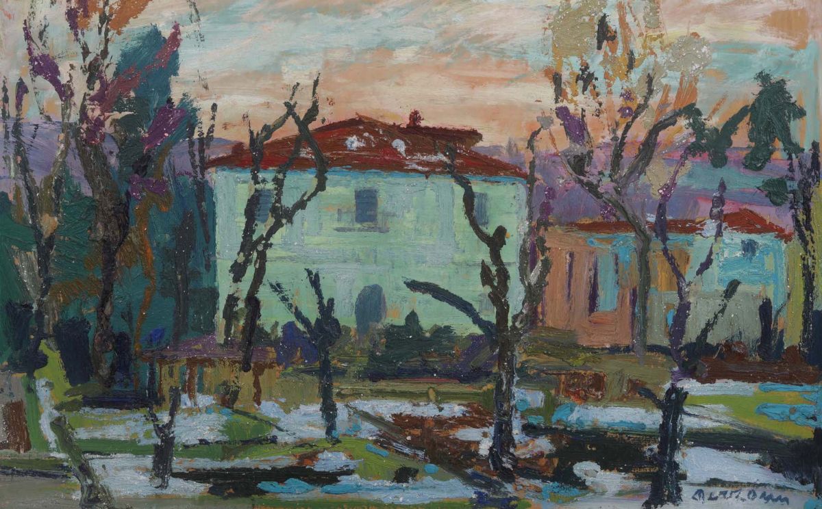 Lino Berzoini (1893 - 1971)coppia di Vedute Campestri con Casolari