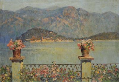 Cesare Bentivoglio (genova 1868-1952)lago di Como
