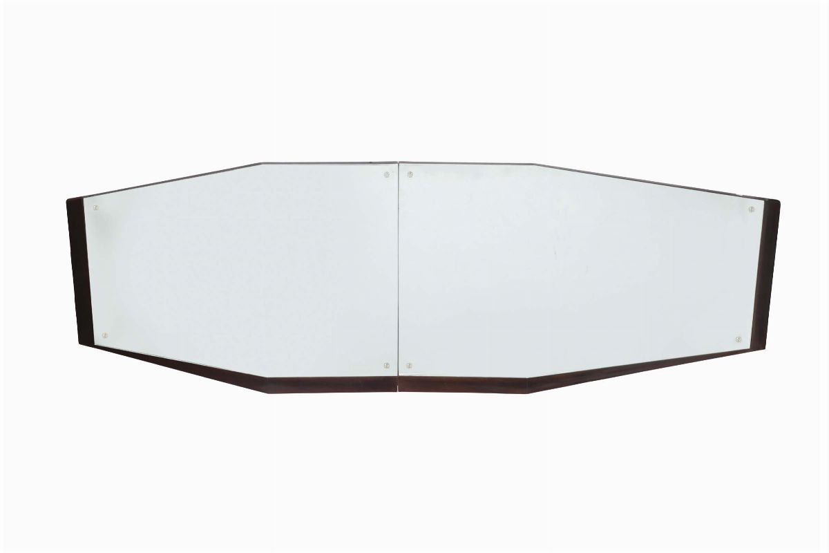 Consolle Angolare con Struttura in Legno e Legno Ebanizzato. Piano in Onice. Specchiere in Vetro ...