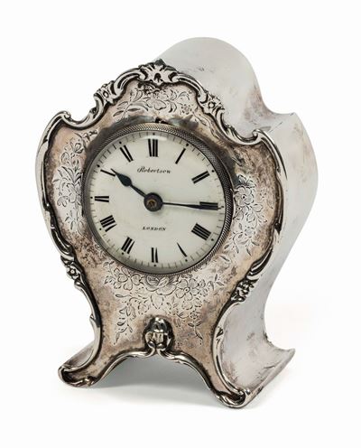 Robertson, London. Orologio da Tavolo, in Argento. Realizzato nel 1925