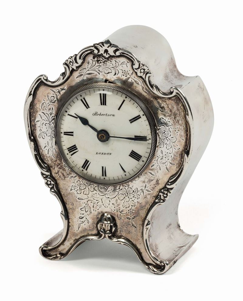 Robertson, London. Very fine, silver table clock. Made circa 1925  - Auction Watches and Pocket Watches - Cambi Casa d'Aste