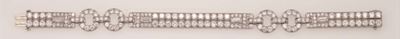 Bracciale con Diamanti Taglio Brillante e Diamanti Taglio Smeraldo