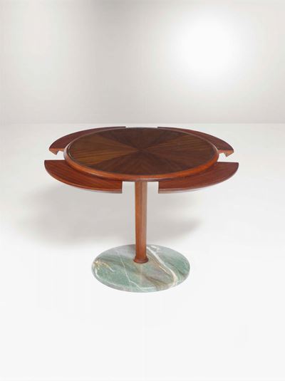 Tavolo Basso con Base in Marmo e Struttura in Legno.