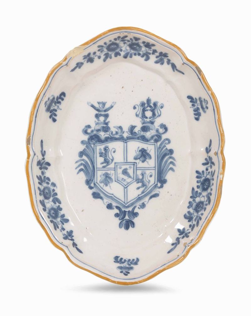 Piatto ovale Lombardia, seconda metà del XVIII secolo  - Auction Majolica and Porcelains - II - Cambi Casa d'Aste