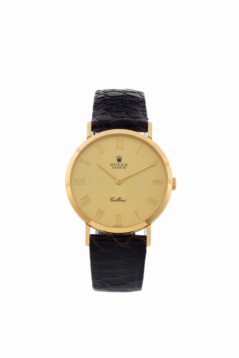 Rolex, Cellini, Ref.4112. Fine, 18K yellow gold wristwatch with gold plated buckle. Accompanied by the original box. Made circa 1976  - Auction Watches and Pocket Watches - Cambi Casa d'Aste