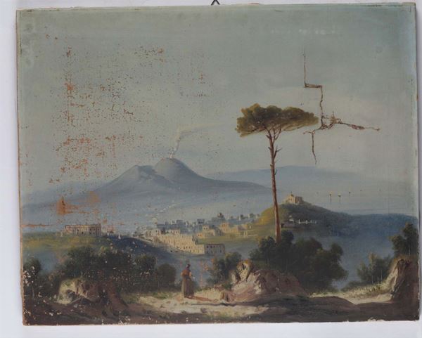 Pittore del XIX secolo Veduta napoletana