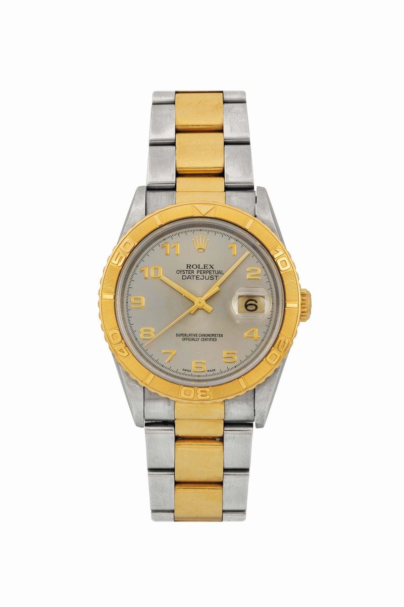 Rolex, Oyster Perpetual Datejust, Superlative Chronometer Officially Certified,TURN-O-GRAPH, case No. T624561, Ref. 16263. Very fine, center seconds, self-winding, water-resistant, 18K yellow gold and stainless steel wristwatch with date and an 18K yellow gold and stainless steel Rolex Oyster bracelet with deployant clasp. Made circa 1996  - Auction Watches and Pocket Watches - Cambi Casa d'Aste