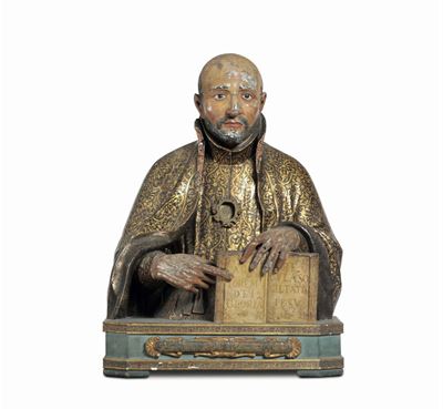 San Ignazio da Loyola in Legno Policromo e Dorato. Arte Spagnola tra XVI e XVII Secolo