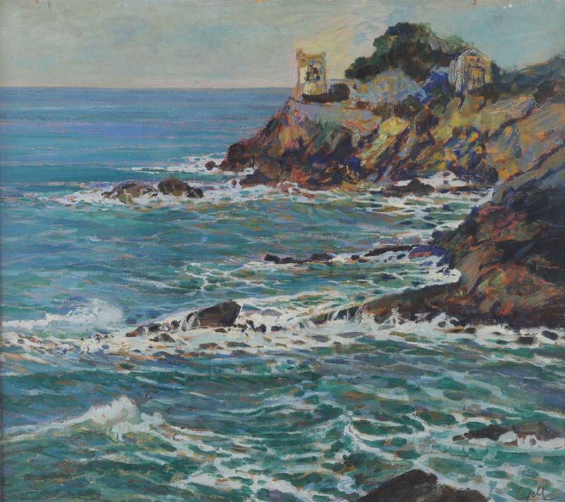 Giuseppe Caselli (Luzzara 1893 - La Spezia 1976) Marina  - Auction Paintings Timed Auction - Cambi Casa d'Aste