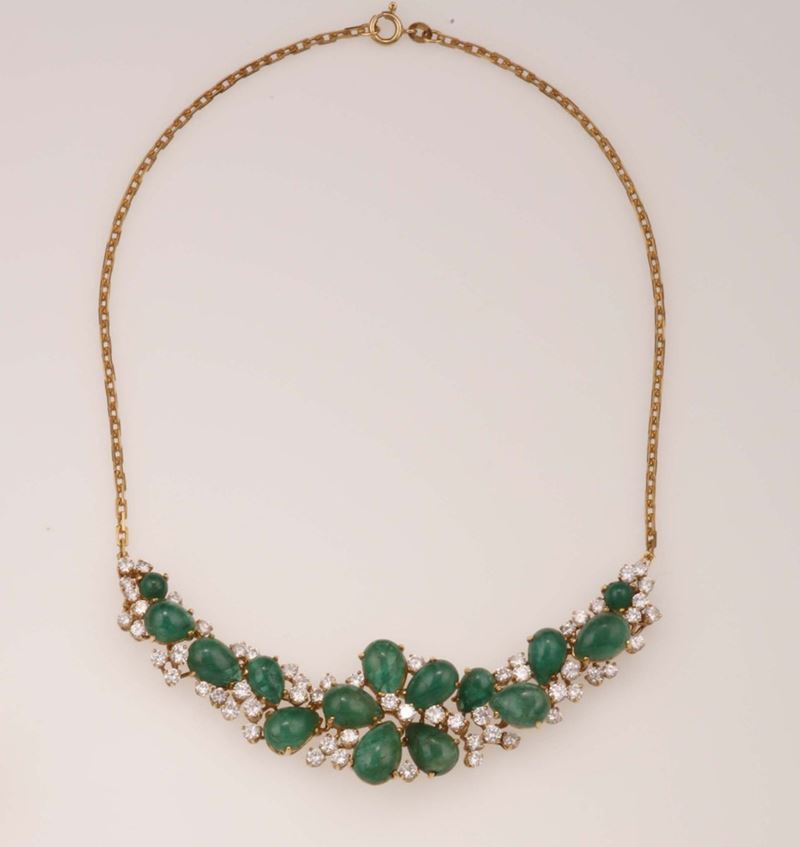 Emerald and diamond necklace  - Auction Fine Jewels - Cambi Casa d'Aste