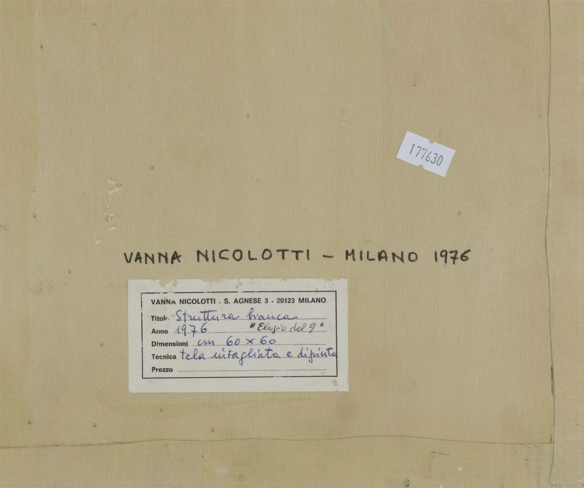 Vanna Nicolotti (1929)struttura Bianca - Elogio del 9, 1976