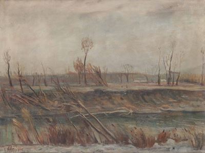 Eso Peluzzi (cairo Montenotte 1894 - Monchiero 1985)le Rive della Bormida, 1937