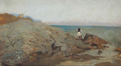 Ruggero Focardi (1864-1934)veduta Costiera