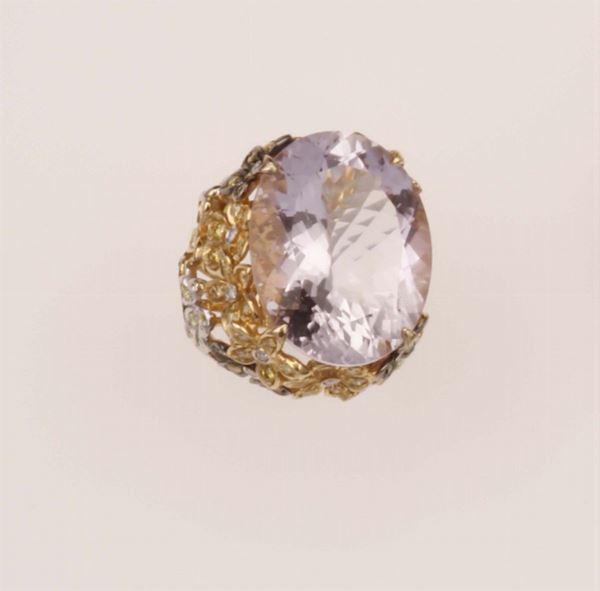 Amethyst and diamond ring