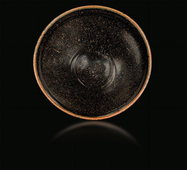 Coppa in grès monocromo marrone, Cina, Dinastia Song (960-1279)