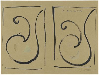 Lucio Fontana (1899-1968)due Studi per Manifesto IX Triennale di Milano, 1951