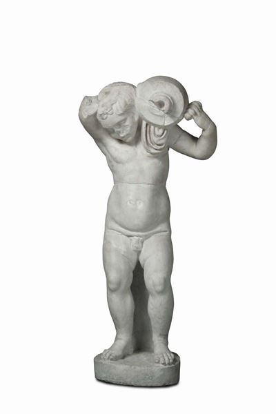 Scultura in Marmo Bianco Rappresentante Acquaiolo, Scuola Italiana del XVI Secolo