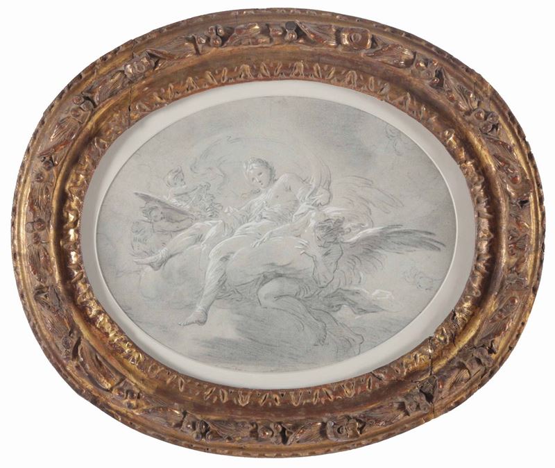 Francesco Monti (1646-1712) Figura femminile con angelo e putti  - Asta Dipinti Antichi - Cambi Casa d'Aste