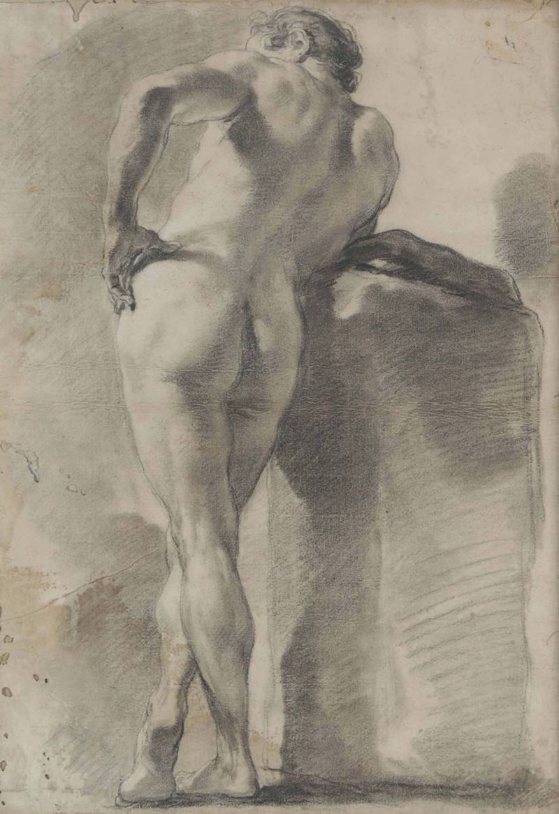 Gaetano Gandolfi (Bologna 1734 - 1802) Nudo maschile  - Asta Dipinti Antichi - Cambi Casa d'Aste