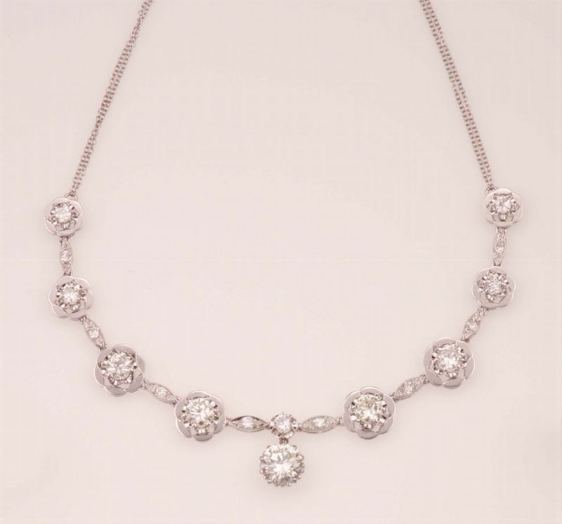 Brilliant-cut and old-cut diamond necklace  - Auction Fine Jewels - Cambi Casa d'Aste