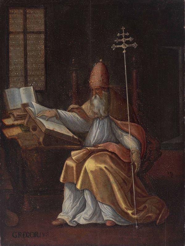 Scuola toscana del XVI-XVII secolo Papa Gregorio Magno