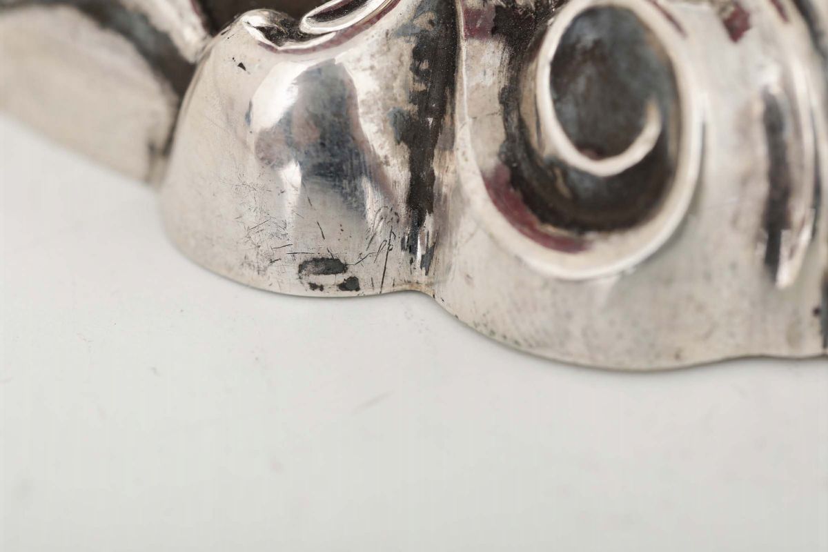 Alzata in Argento e Vetro Rubino. Impero Austroungarico XIX.XX Secolo