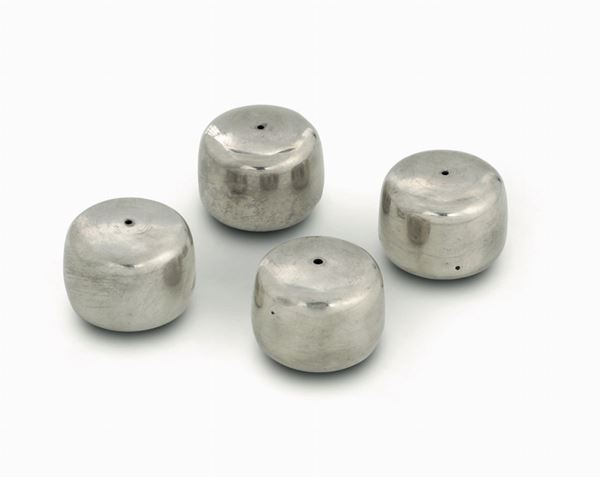 Four silver salt shakers, Georg Jensen manufacture, Denmark second half of the 20th century