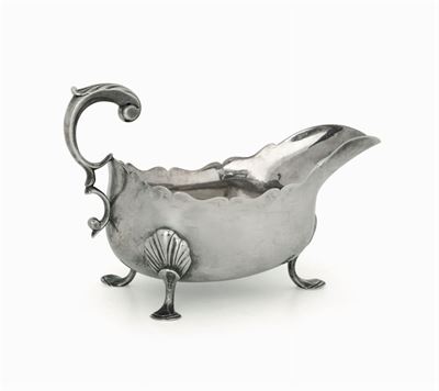 Salsiera in Argento Fuso, Sbalzato e Cesellato, New Castle 1742, Argentiere James Kirkup (?)