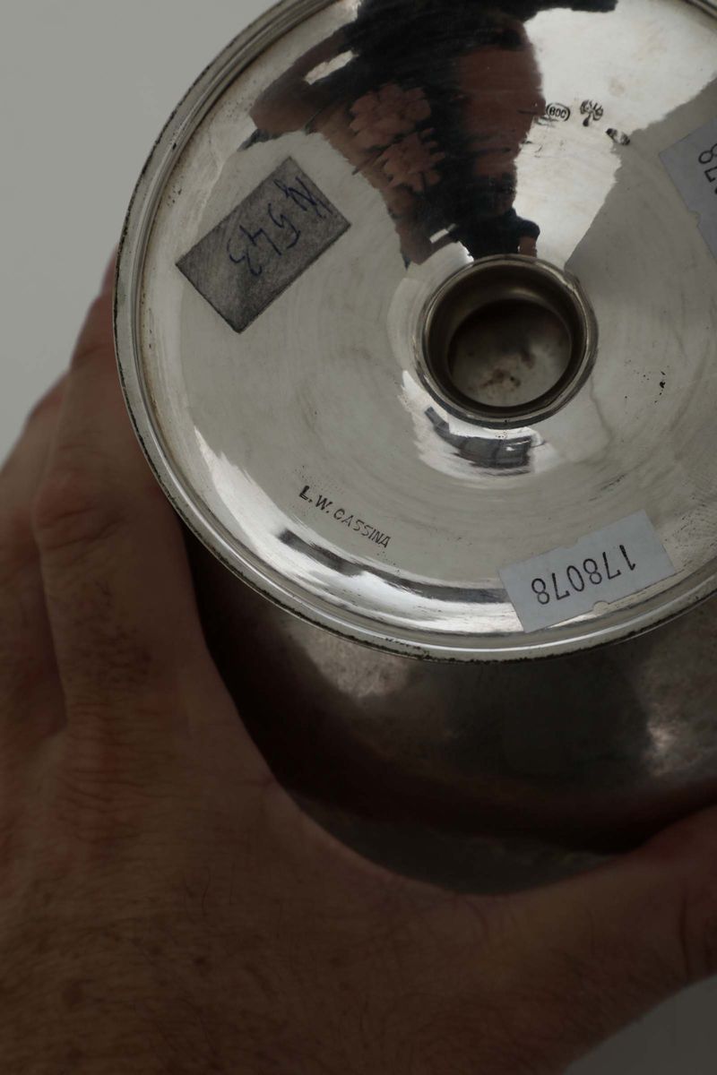Vaso in Argento. Argentiere Genazzi per Cassina, Milano Seconda Metà del XX Secolo