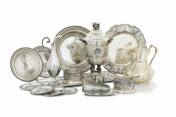 A lot of 15 objects in silver and gilt silver
