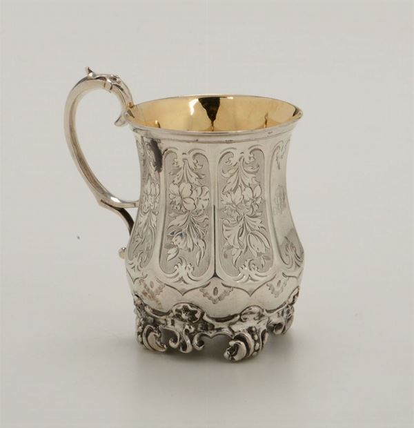 Boccale in argento fuso e cesellato, Londra 1800