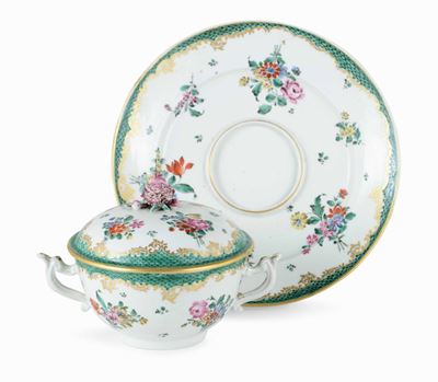 Tazza da Puerpera con Sottopiatto Nove, Manifattura Antonibon-parolin, 1780 Circa