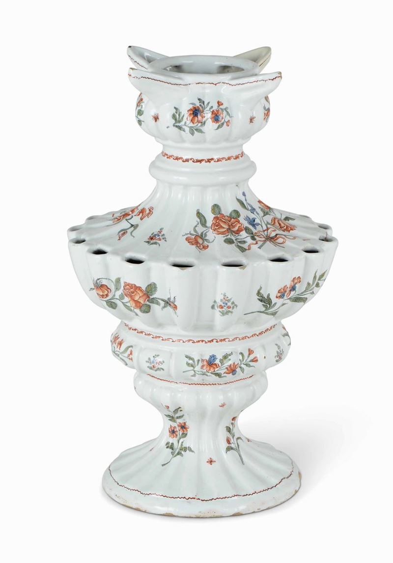 Rara tulipaniera Nove, Manifattura di Pasquale Antonibon, 1740-1760  - Auction Majolica and Porcelains - II - Cambi Casa d'Aste