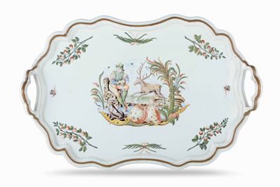 Eccezionale e Raro Grande Vassoio le Nove, Manifattura di Pasquale Antonibon, 1750 Circa