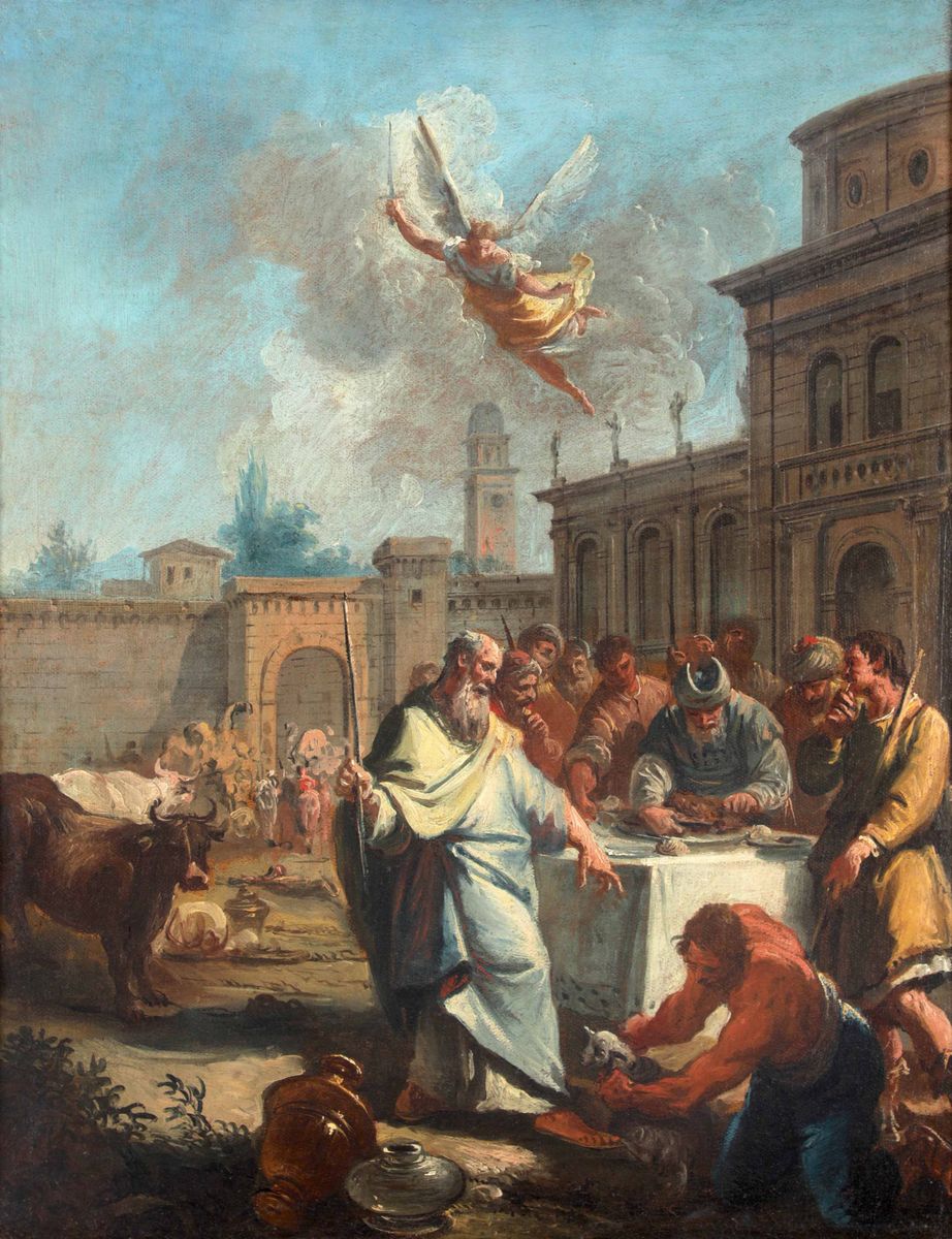 Francesco Fontebasso (1707-1769)mose e Aronne Celebrano la Pasqua Daniele nella Fossa dei Leoni