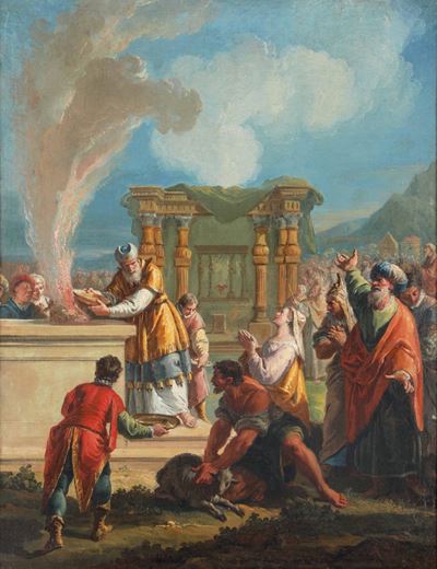 Francesco Fontebasso (1707-1769)mosè Salvato dalle Acque il Sacrificio di Aronne