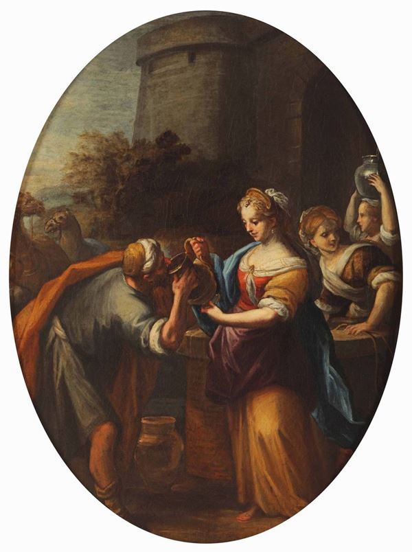 Gio Raffaele Badaracco (Genova 1648 - 1726) Rebecca al pozzo