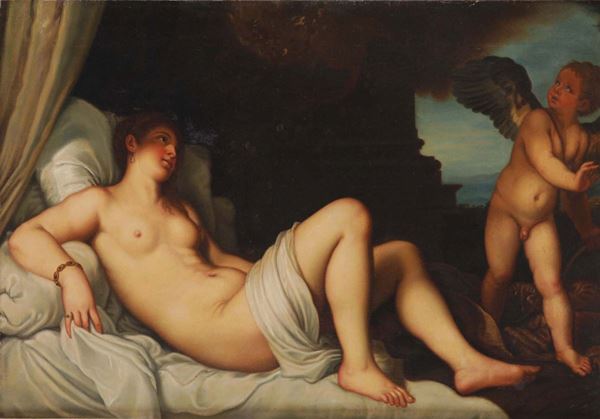 Copia da Tiziano Vecellio, fine XIX secolo Diana e Amore