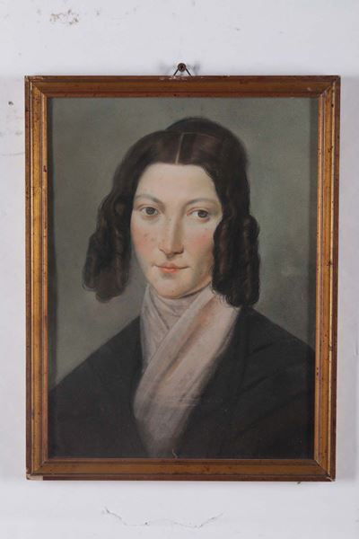 Scuola del XIX Secoloritratto Femminile e Ritratto Maschile