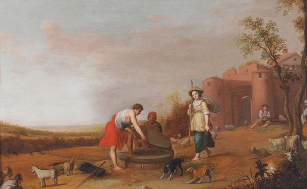 Adam Willaerts (1577-1664) Ritrovamento di Mosè e Rebecca al pozzo