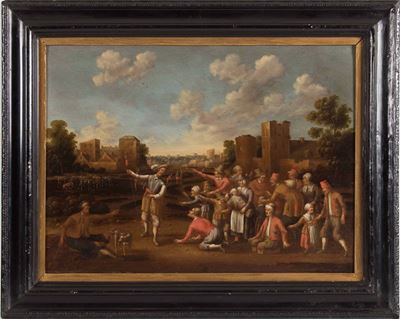 Joost Cornelisz Droochsloot (1586-1666)paesaggio con Mendicanti